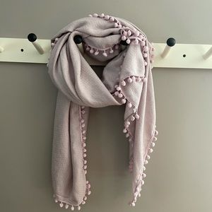 J.Crew Lavender Pom-Pom Scarf
